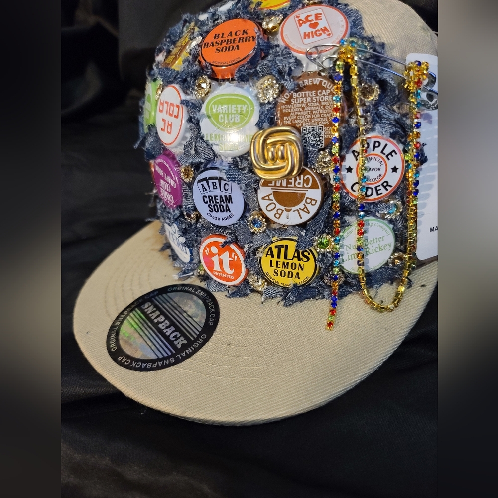 Tan/Denim Multi Color Bottlecap Cap